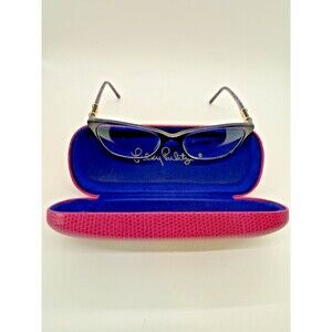 Lilly Pulitzer Castilla Eyeglasses 51-17 140 Navy Heather‎ Tort with a Case